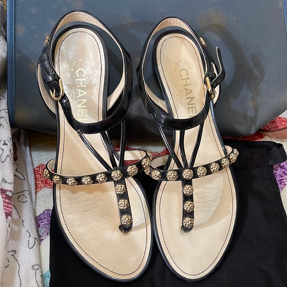 Chanel Camellia sandals